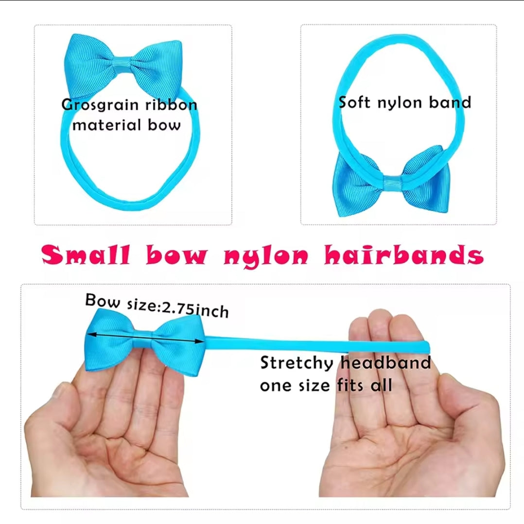Mini Bow Nylon Elastic Headband Country Chic Baby Co