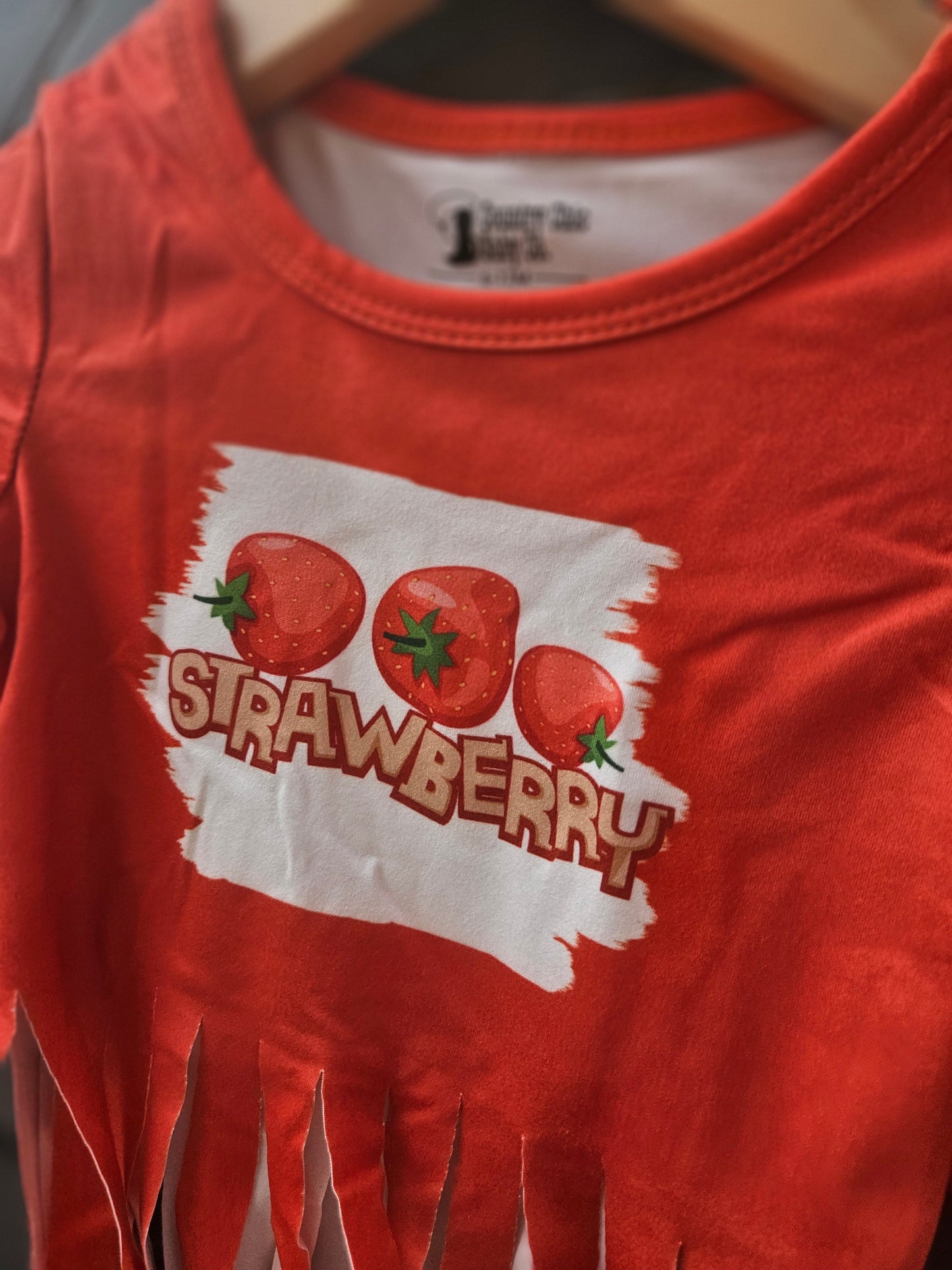 Strawberry Tassles & Ruffles Short Set Country Chic Baby Co