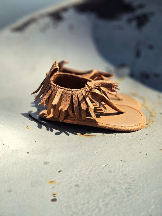 Fringe Soft Sole Velcro Closure Sandals Country Chic Baby Co