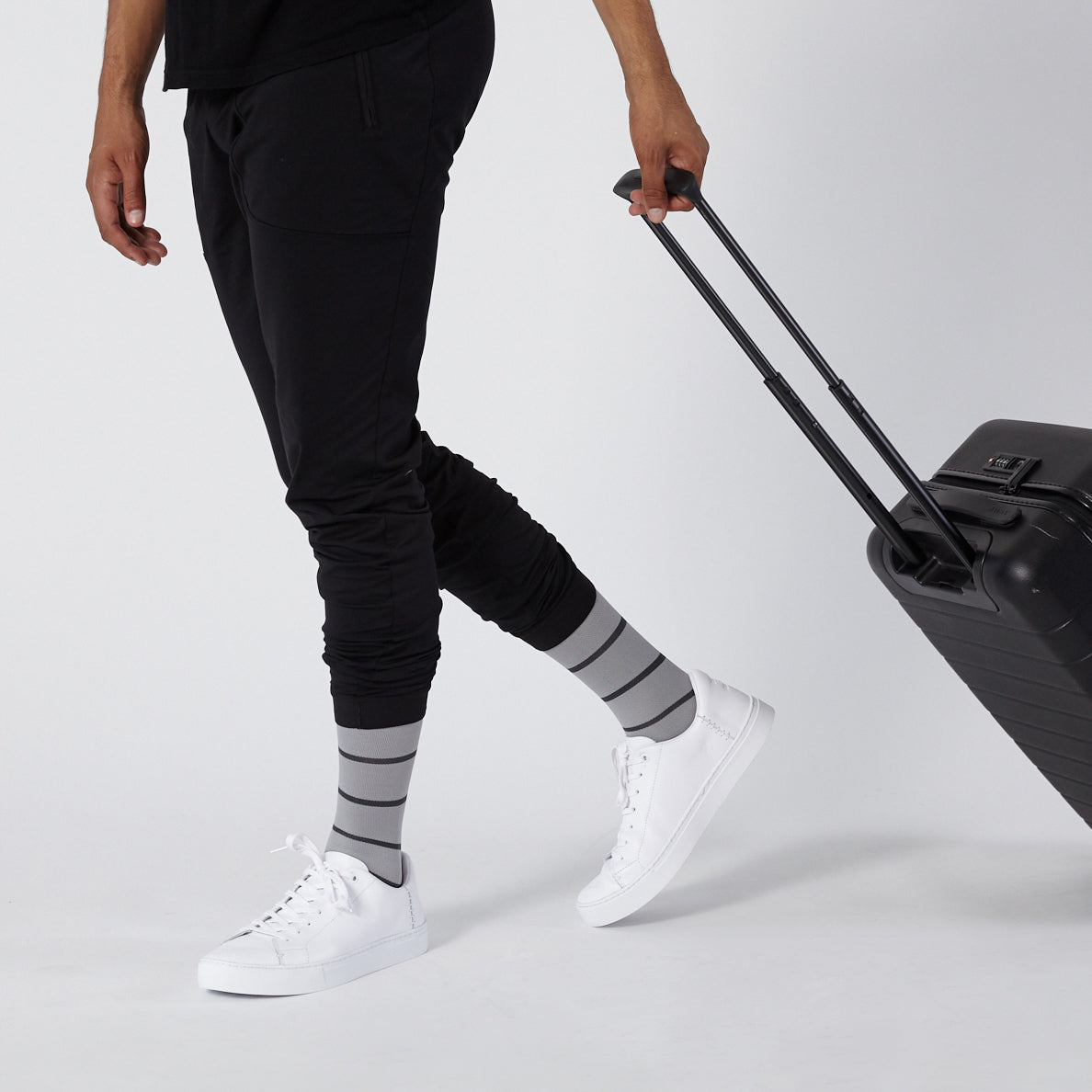 Knee-High Stripes Grey/Charcoal Compression Socks Companion