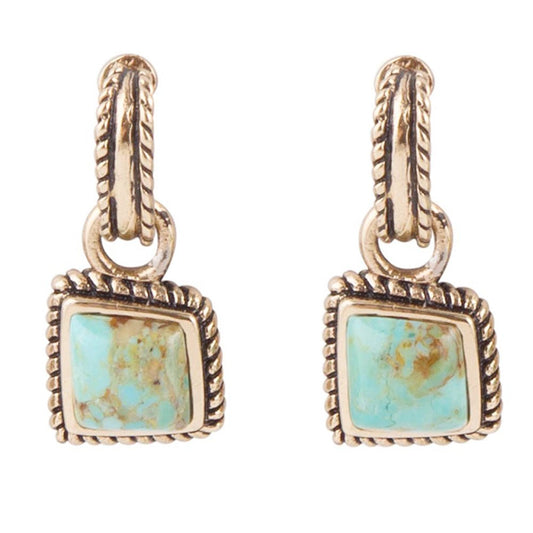 Roped Around Turquoise and Bronze Earrings