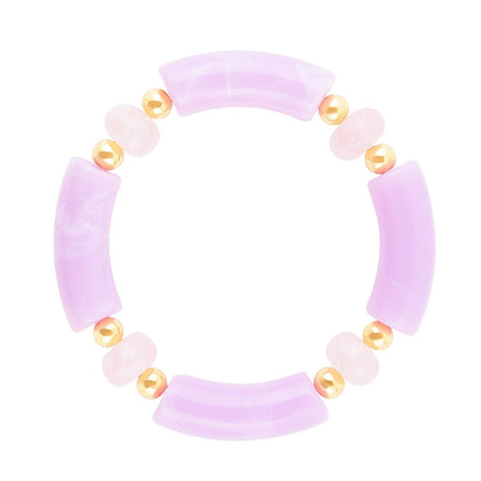 Rose Quartz Lilac Stretch Bracelet