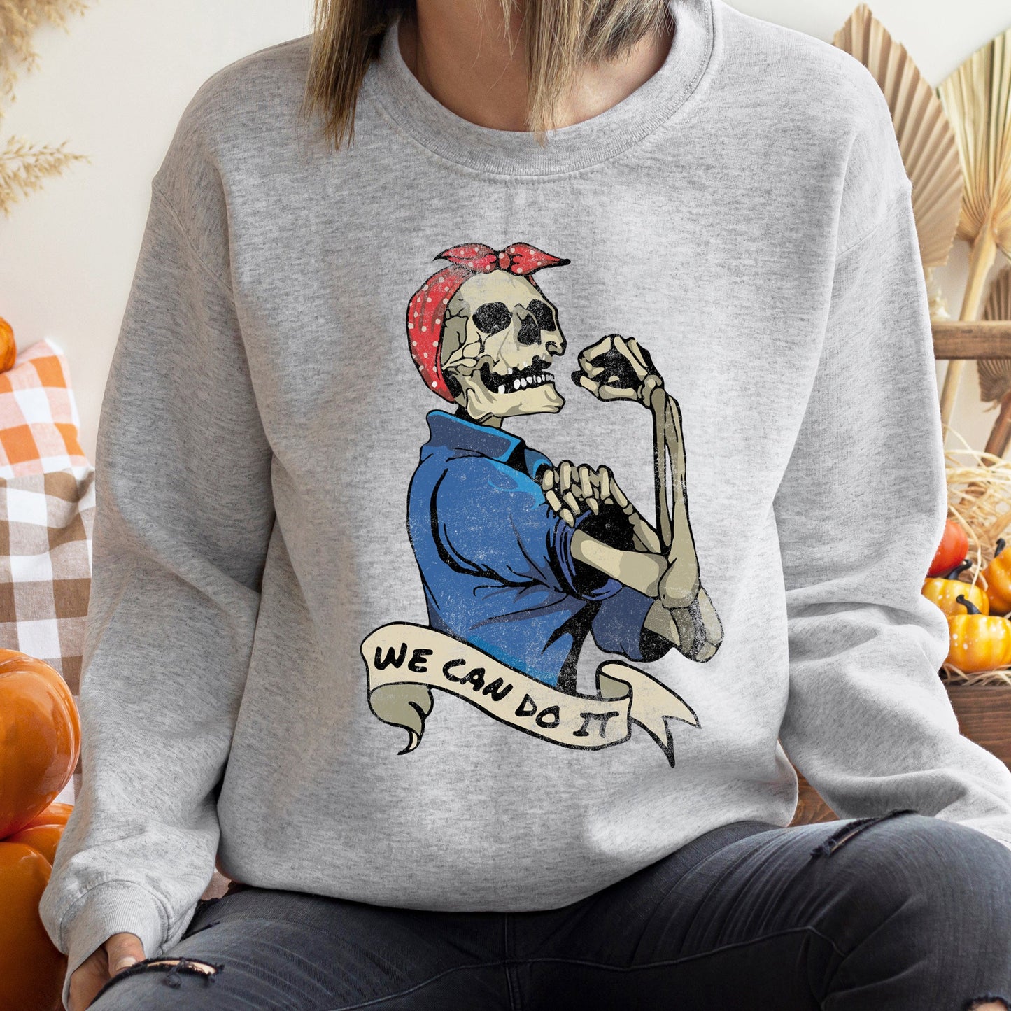 We Can Do It Vintage Halloween Sweatshirt Soft Fleece Blend