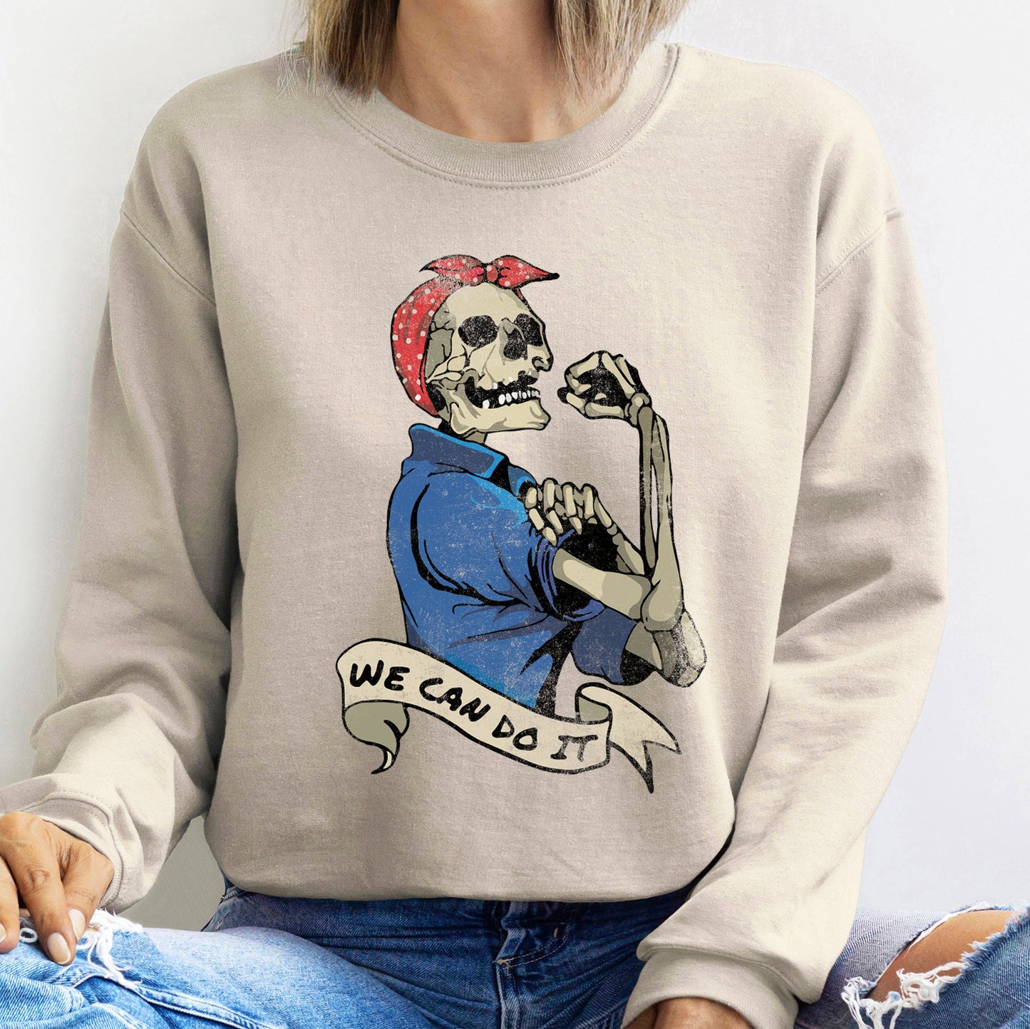 We Can Do It Vintage Halloween Sweatshirt Soft Fleece Blend