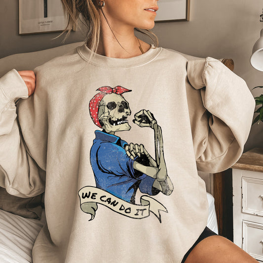 We Can Do It Vintage Halloween Sweatshirt Soft Fleece Blend