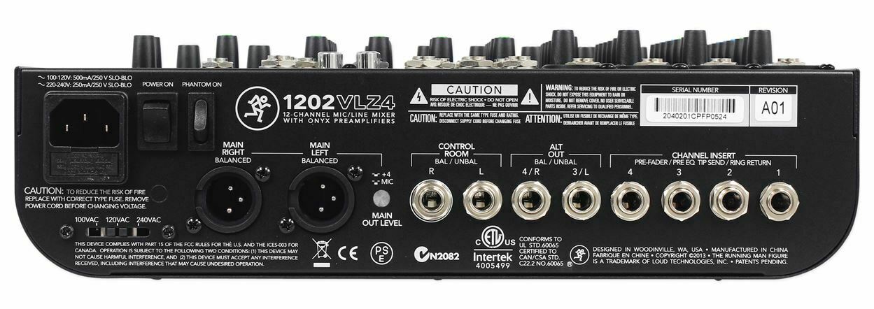 Mackie 1202VLZ4 60dB Gain 12-channel Soundboard Mixing Console Mixer