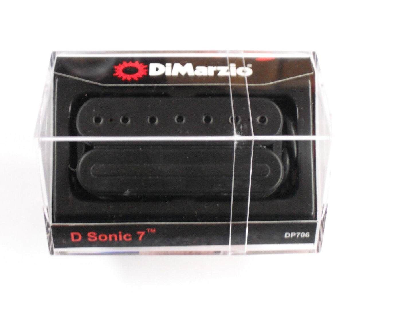 D Sonic 7 String Bridge Humbucker Pickup DiMarzio DP706 with Black Poles and Rail