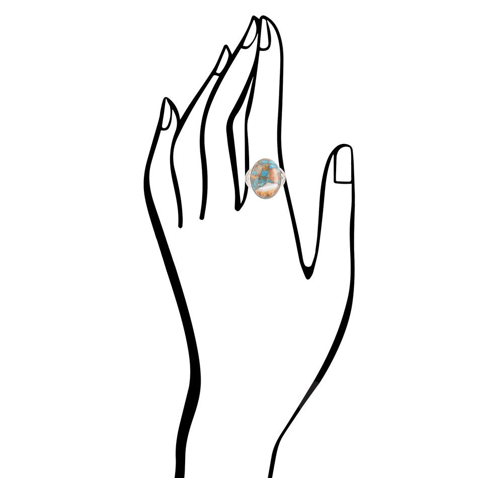 Rustic Refinement Ring - Turquoise Matrix