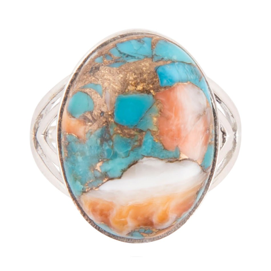 Rustic Refinement Ring - Turquoise Matrix