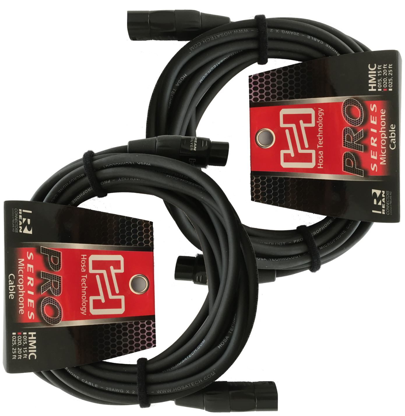 Hosa Pro Microphone Cable 25 Feet 2 Pack REAN XLR3F to XLR3M