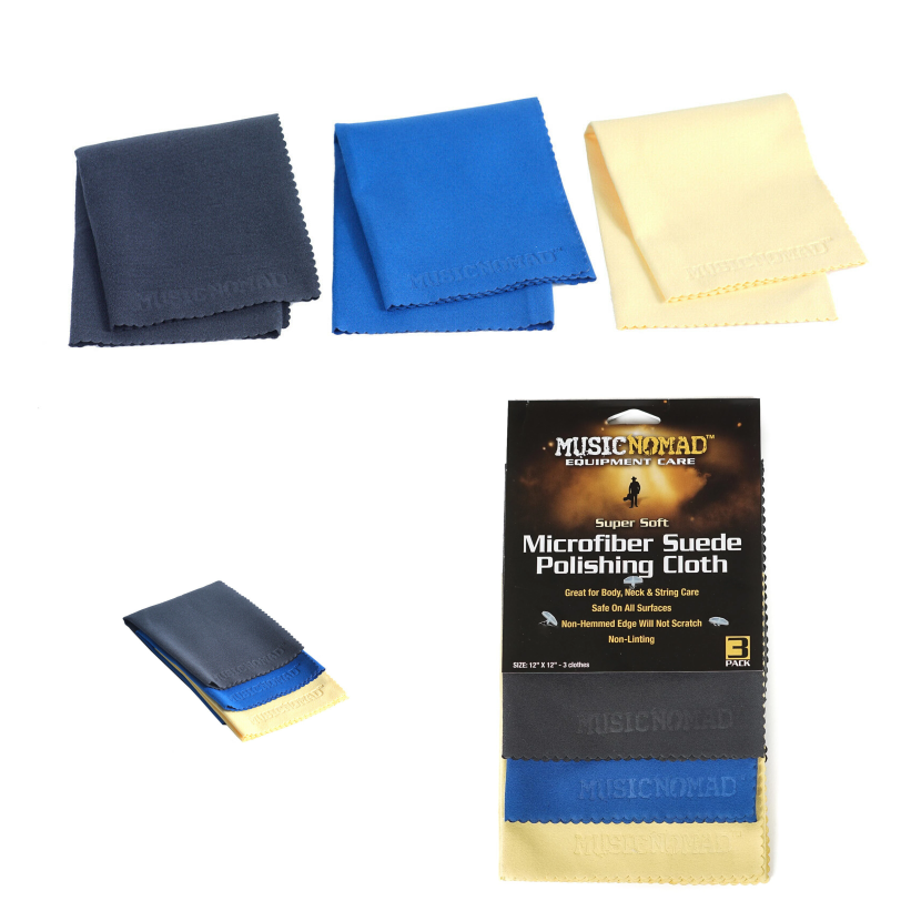 Music Nomad Super Soft Microfiber Suede Polishing Cloth 3 Pack