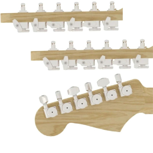 Hipshot Grip-Lock Closed Nickel Guitar Tuner Upgrade Kit Fender® Directrofit™