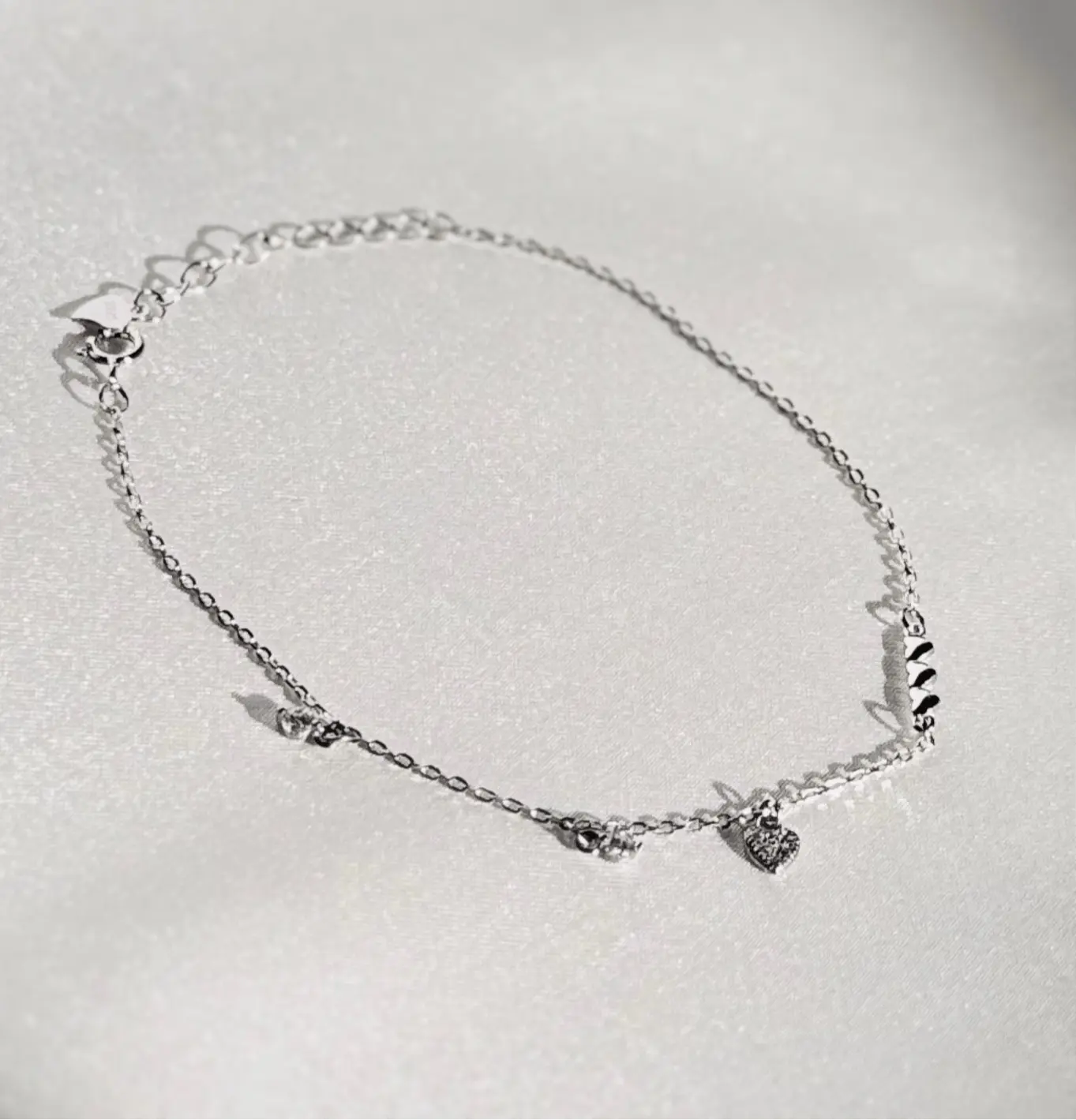 S925 Sterling Silver Heart Zirconia Bracelet Romantic Hypoallergenic Jewelry for Women