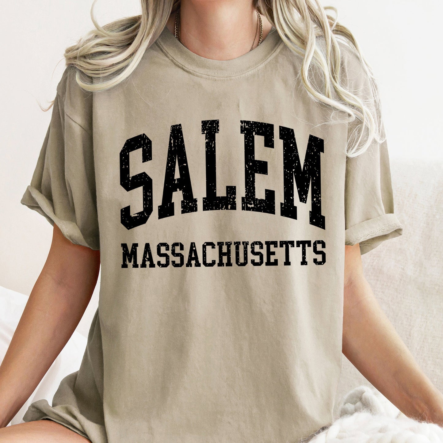 Salem Massachusetts Retro Halloween Comfort Colors Tshirt