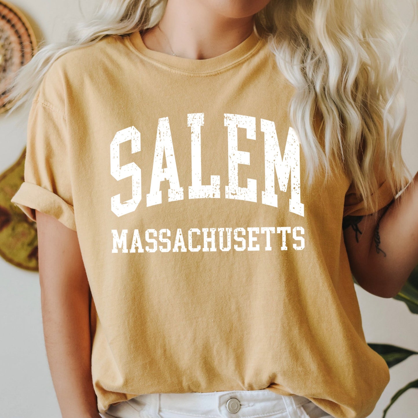 Salem Massachusetts Retro Halloween Comfort Colors Tshirt