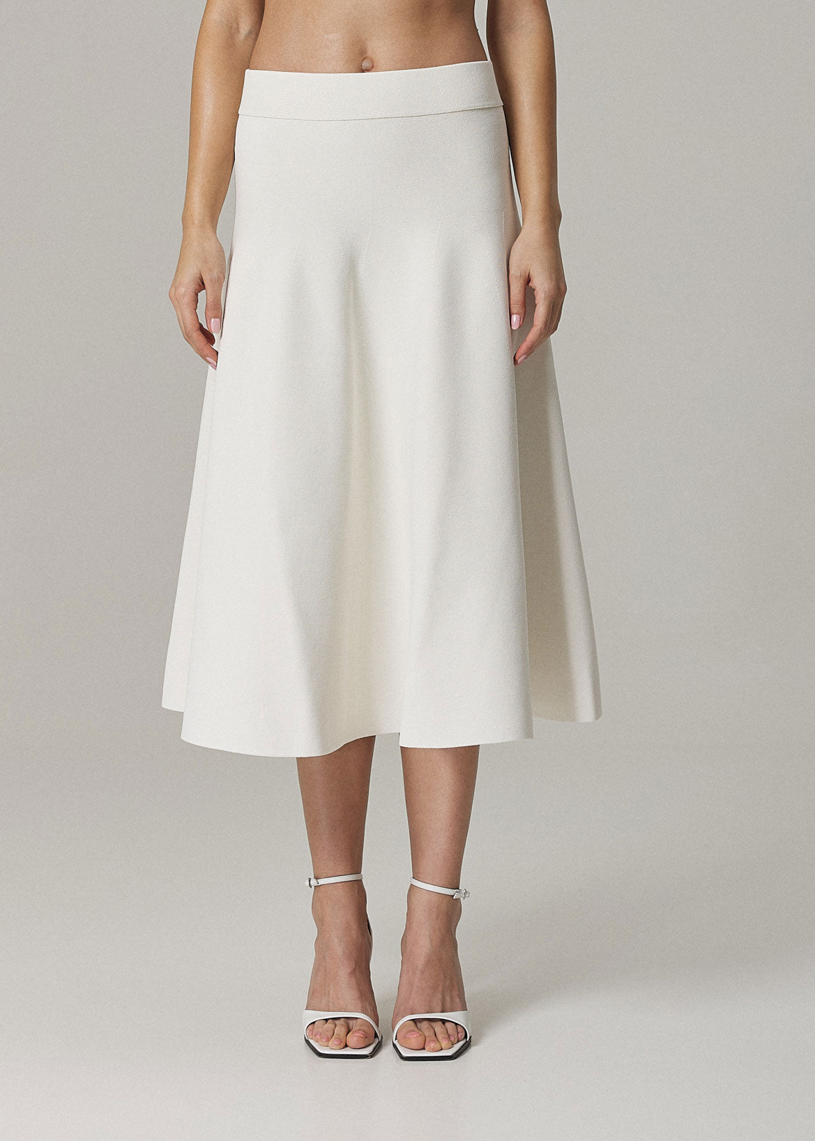 MONICA CIRCULAR KNIT FULL SKIRT IN SUGAR