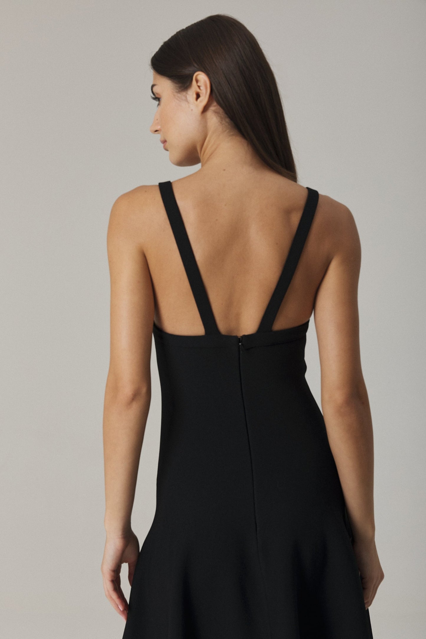 SASHA CIRCULAR KNIT DRESS IN BLACK