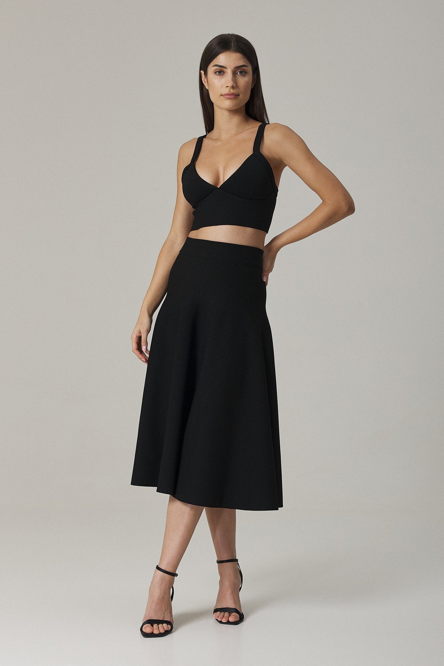 AMANDA KNITTED BRALETTE IN BLACK