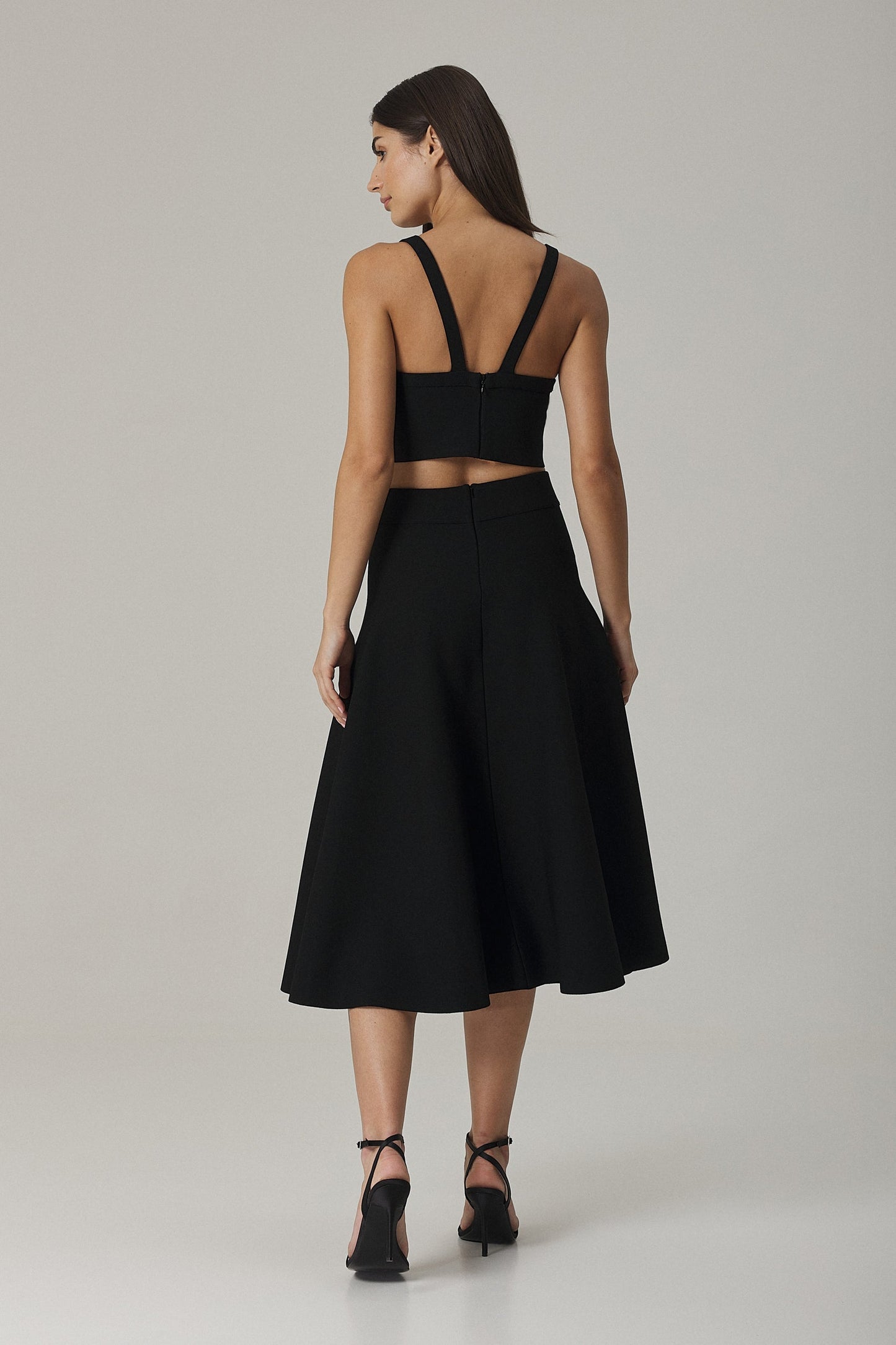 MONICA CIRCULAR KNIT FULL SKIRT IN BLACK