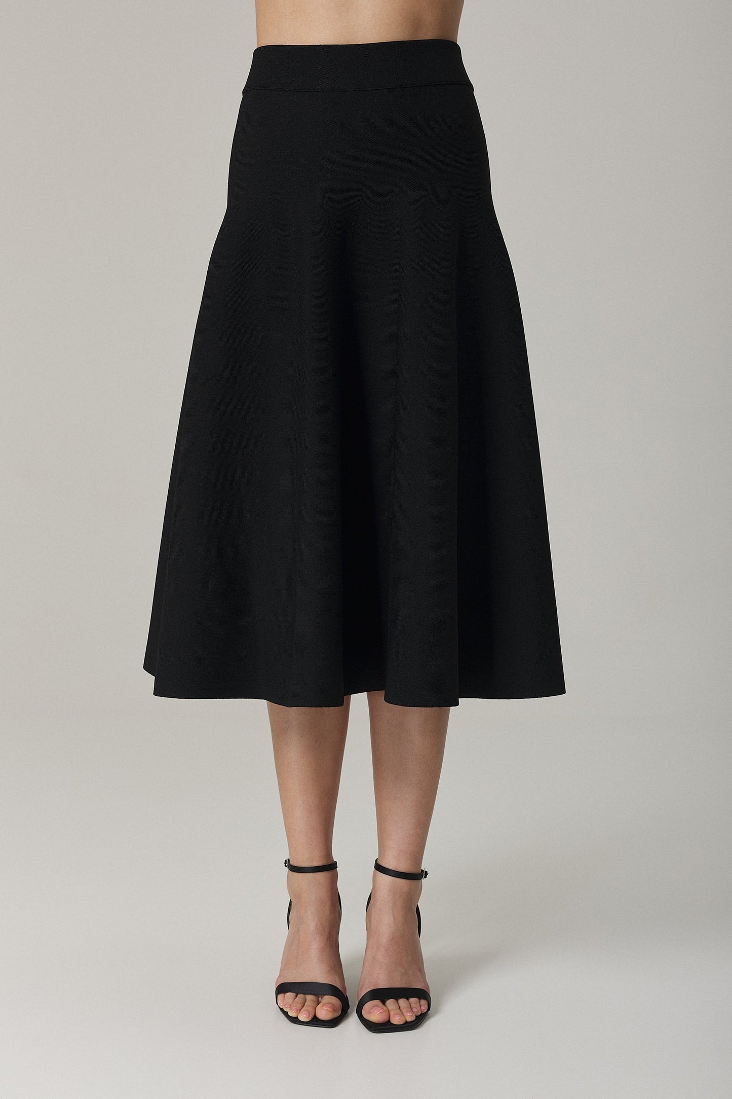 MONICA CIRCULAR KNIT FULL SKIRT IN BLACK