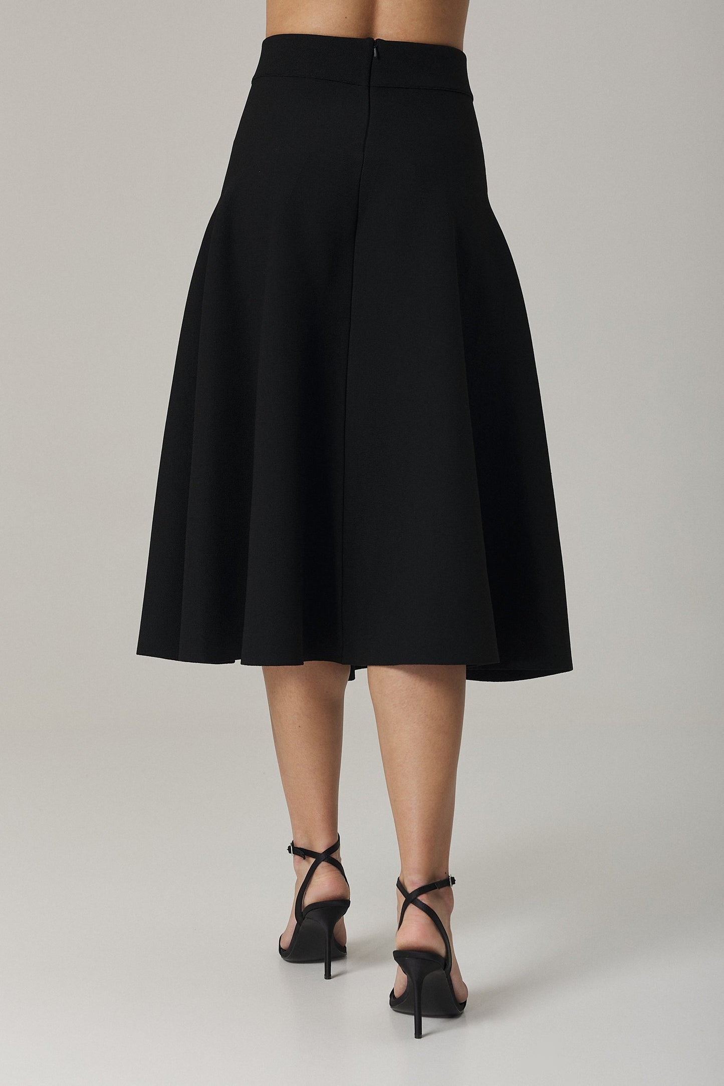 MONICA CIRCULAR KNIT FULL SKIRT IN BLACK