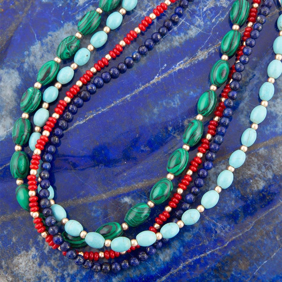 Scarsdale Multi Stone Colorful Statement Necklace