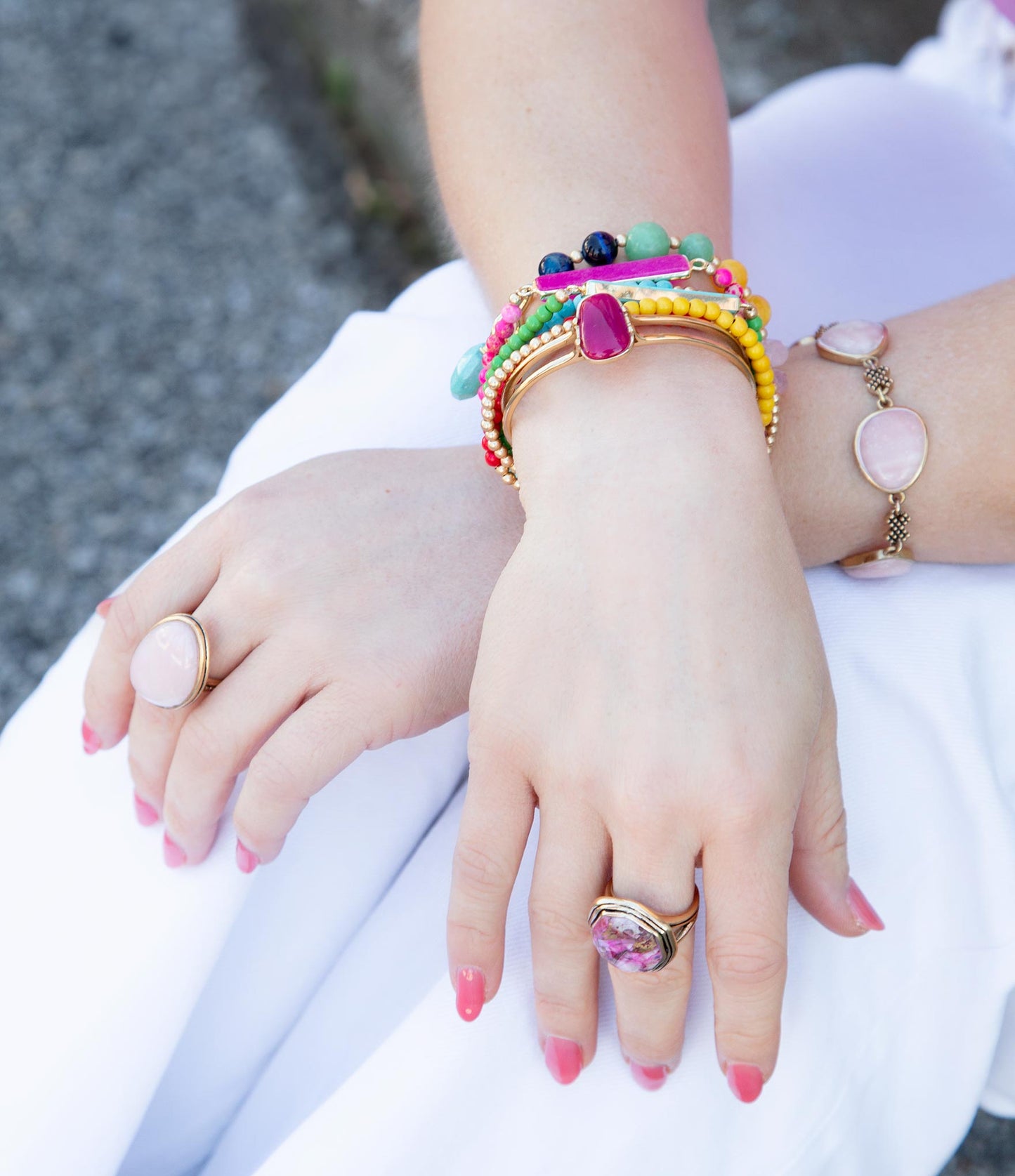 Serape Multi-Color Golden Toggle Bracelet