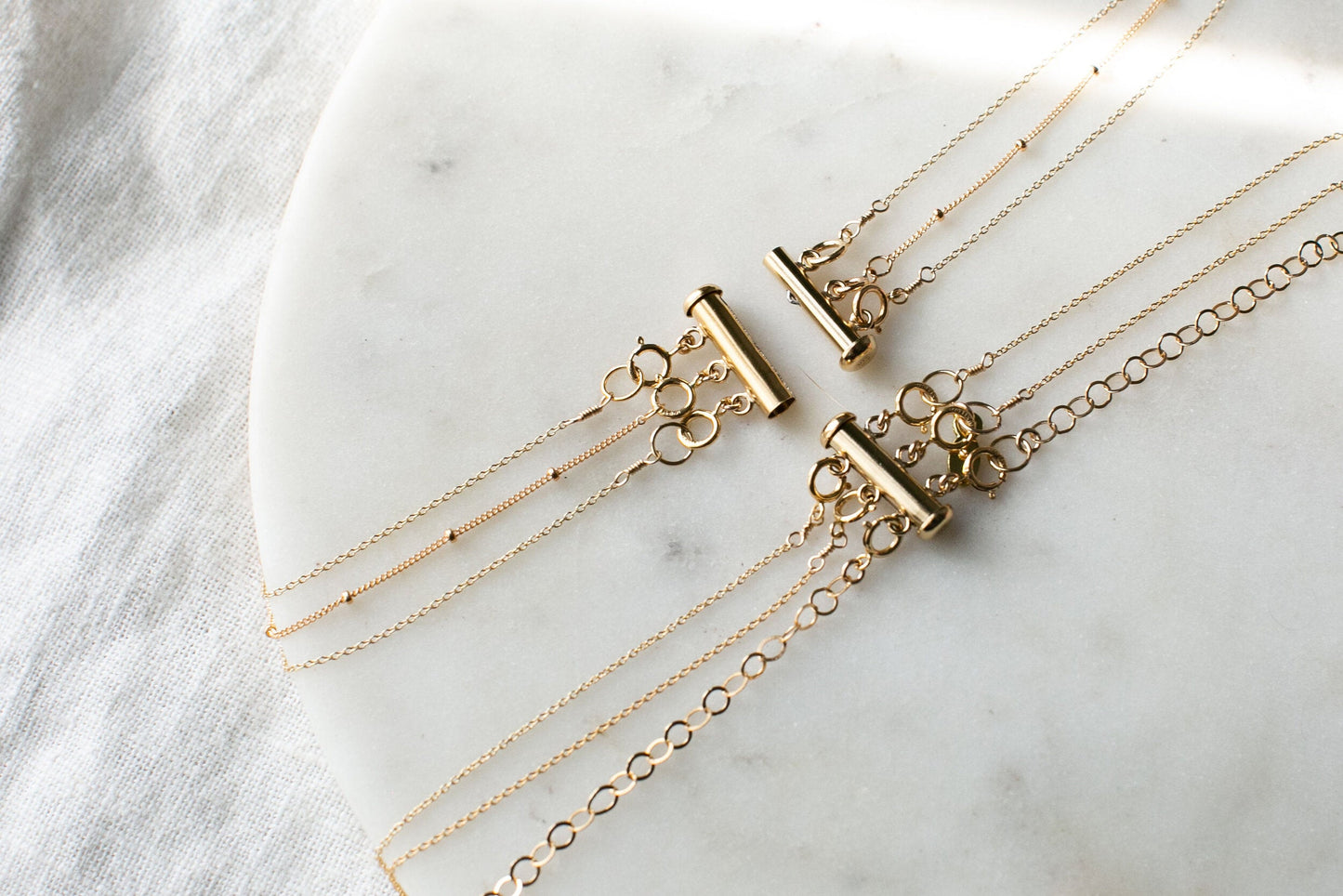 Layered Necklace Clasp Multi-Strand Tube Clasp 14k Gold Fill Sterling Silver