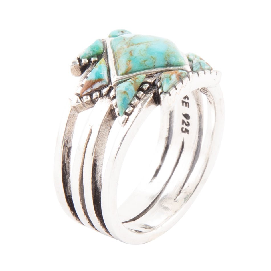 Blue Turquoise Genuine Sterling Silver Ring by Barse Jewelry