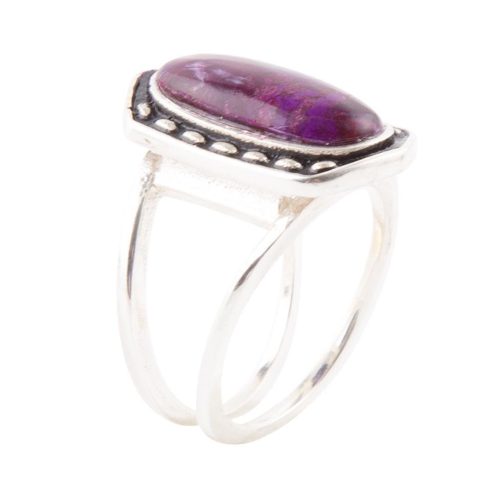 Shielded Purple Turquoise and Sterling Silver Ring