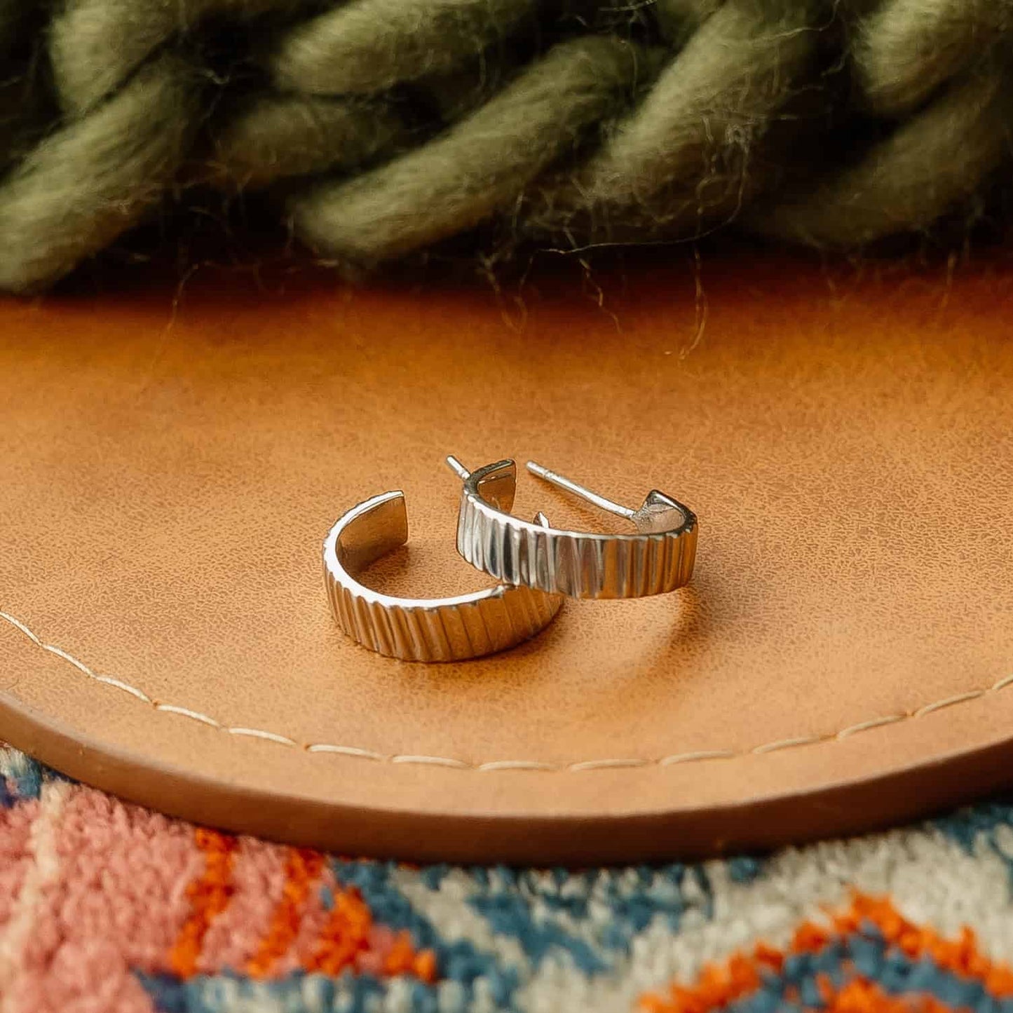 24k Gold Hoop Earrings Artisan Handmade Makena