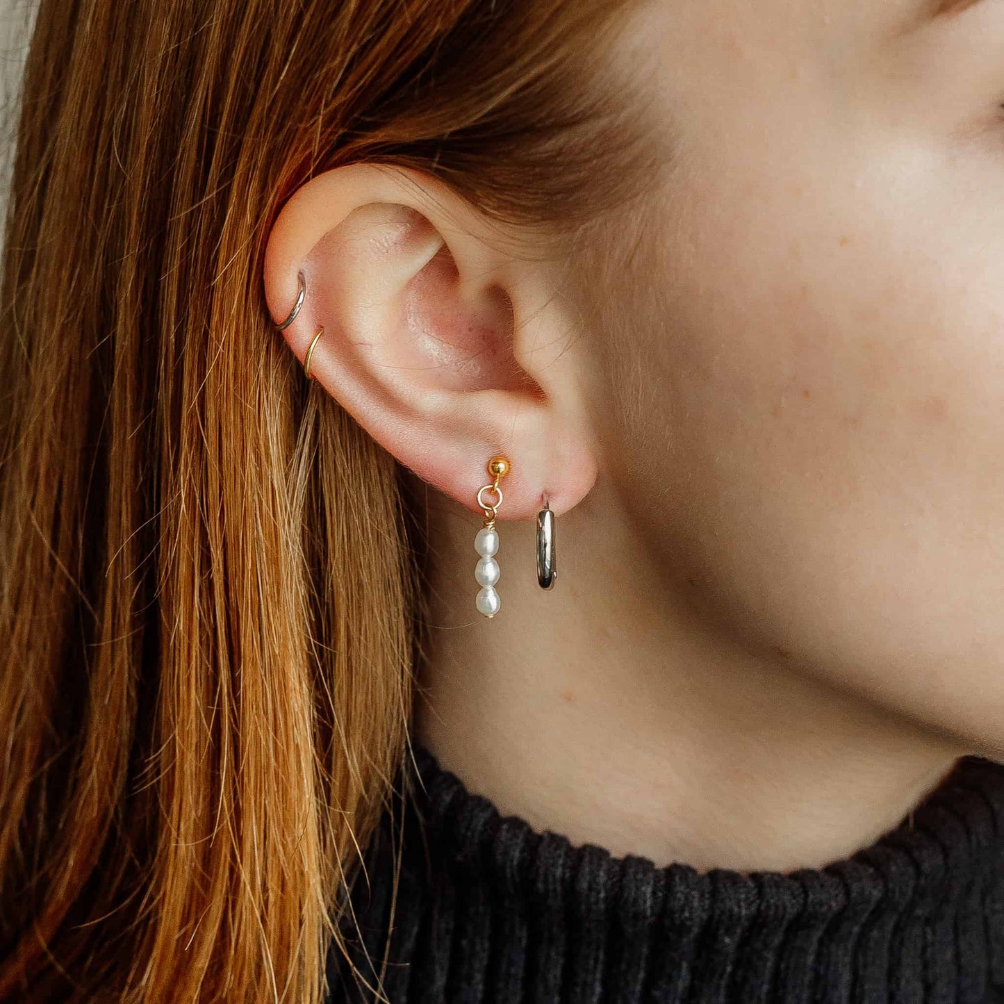 Gold Plated Hoop Earrings 16mm Everyday Hoop Earrings