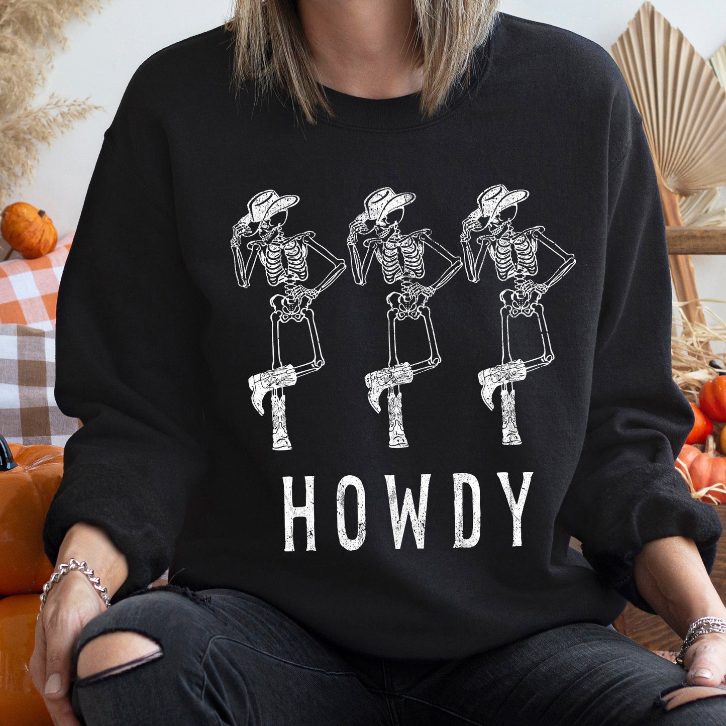 Howdy Cowboy Vintage Halloween Sweatshirt Soft Fleece Sweatshirt Refinery No. 1