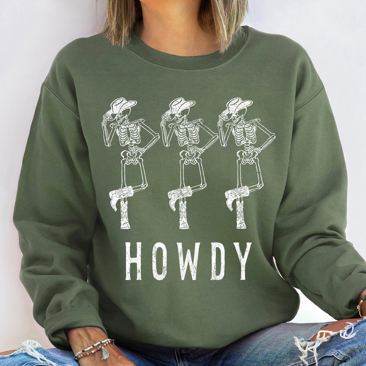 Howdy Cowboy Vintage Halloween Sweatshirt Soft Fleece Sweatshirt Refinery No. 1