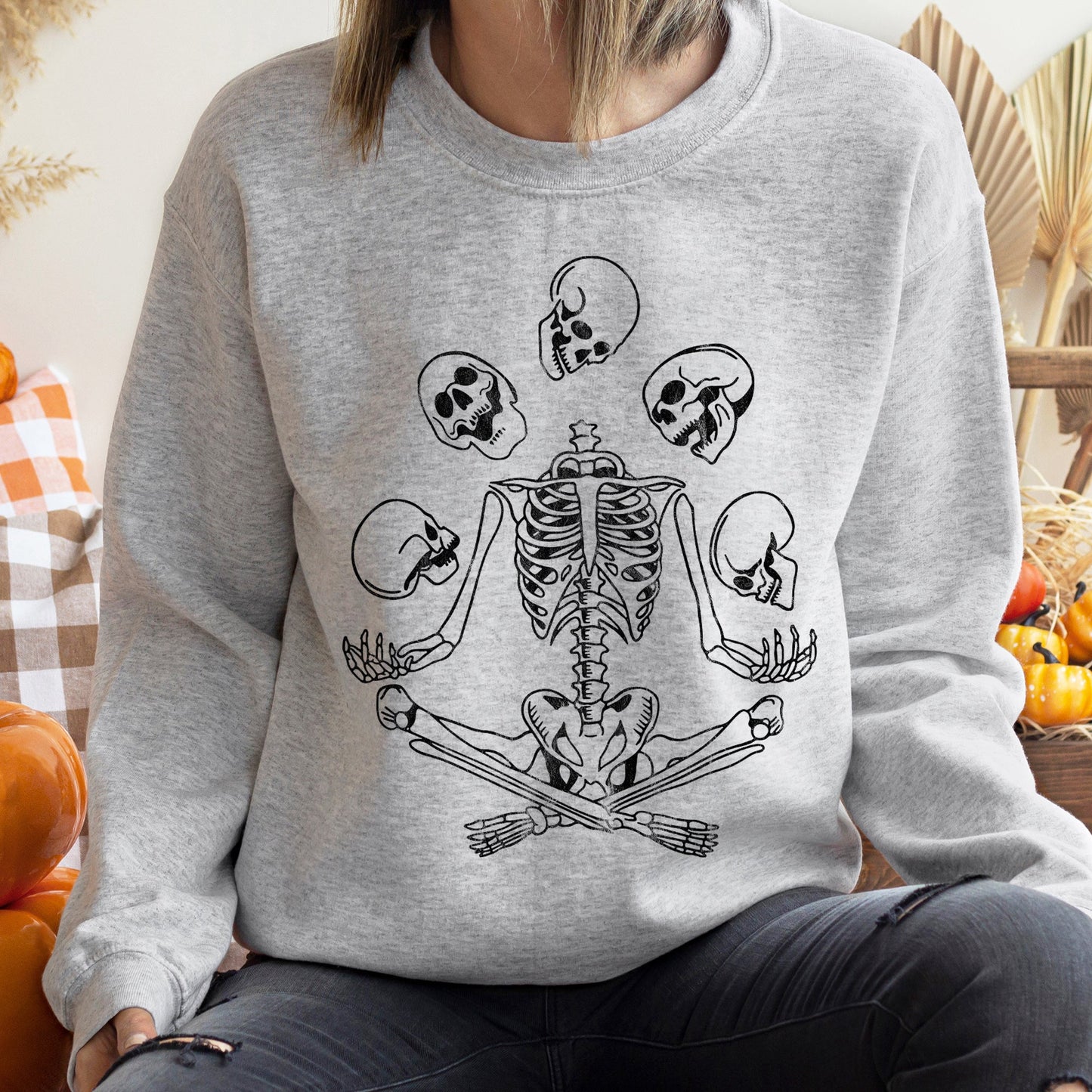 Skeleton Juggling Halloween Sweatshirt