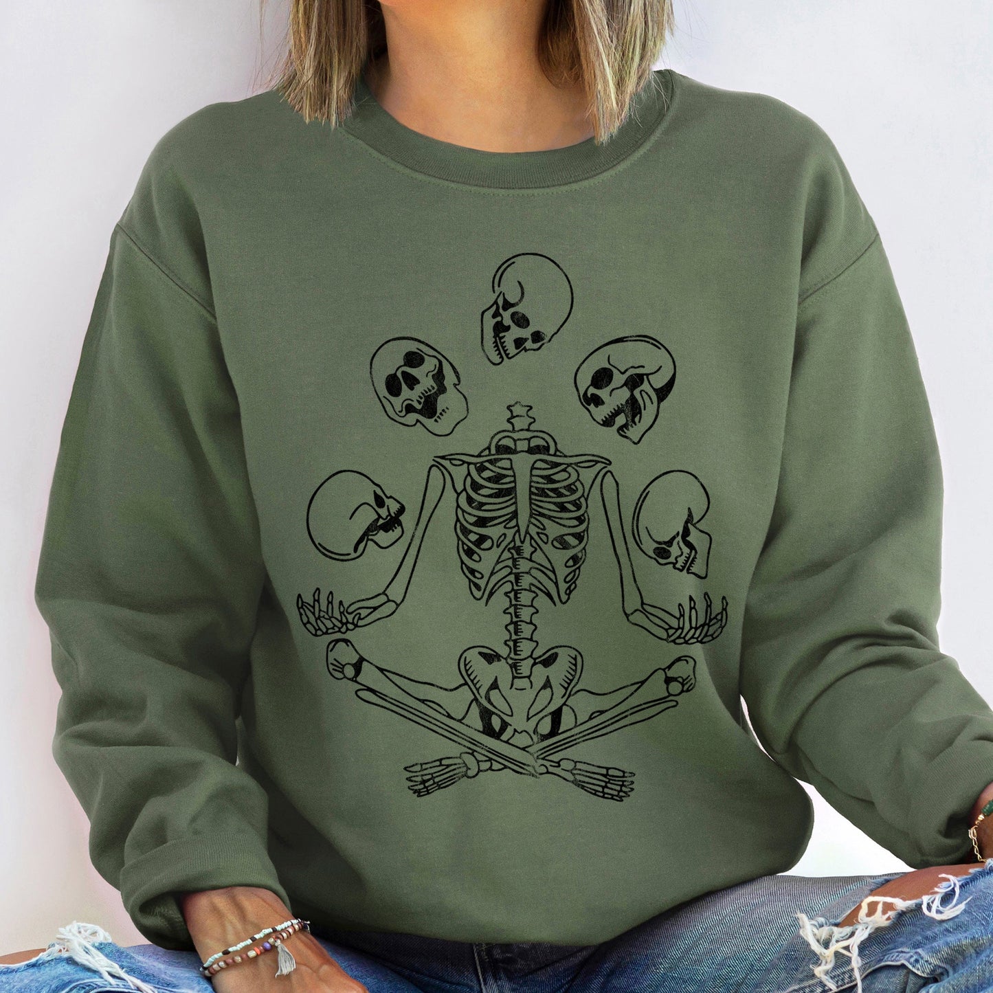 Skeleton Juggling Halloween Sweatshirt