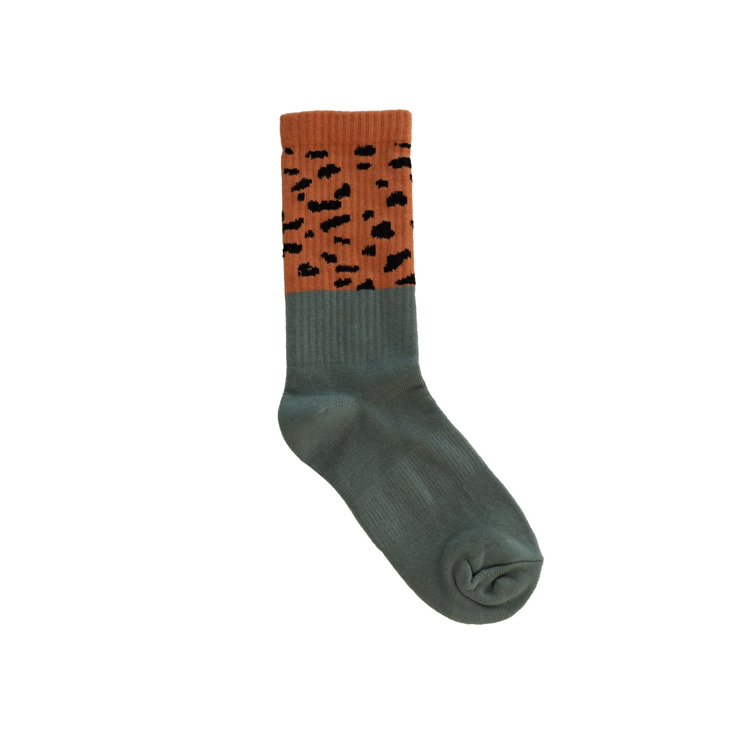 Cheetah Pattern Bottle Green Retro Tube Socks