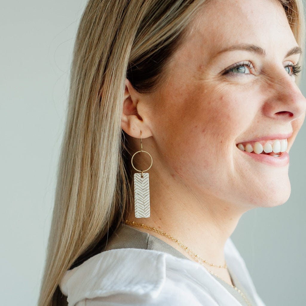 Soft Taupe Leather Statement Earrings Mia by Sela Designs