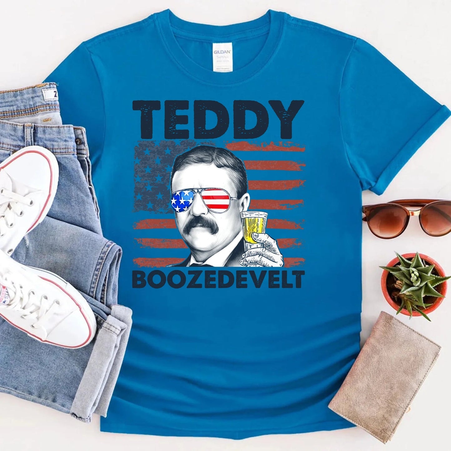 Teddy Boozedevelt 4th of July Shirt – Roosevelt Party Drinking Tee