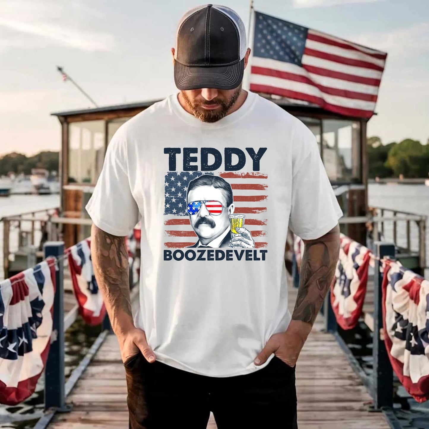 Teddy Boozedevelt 4th of July Shirt – Roosevelt Party Drinking Tee