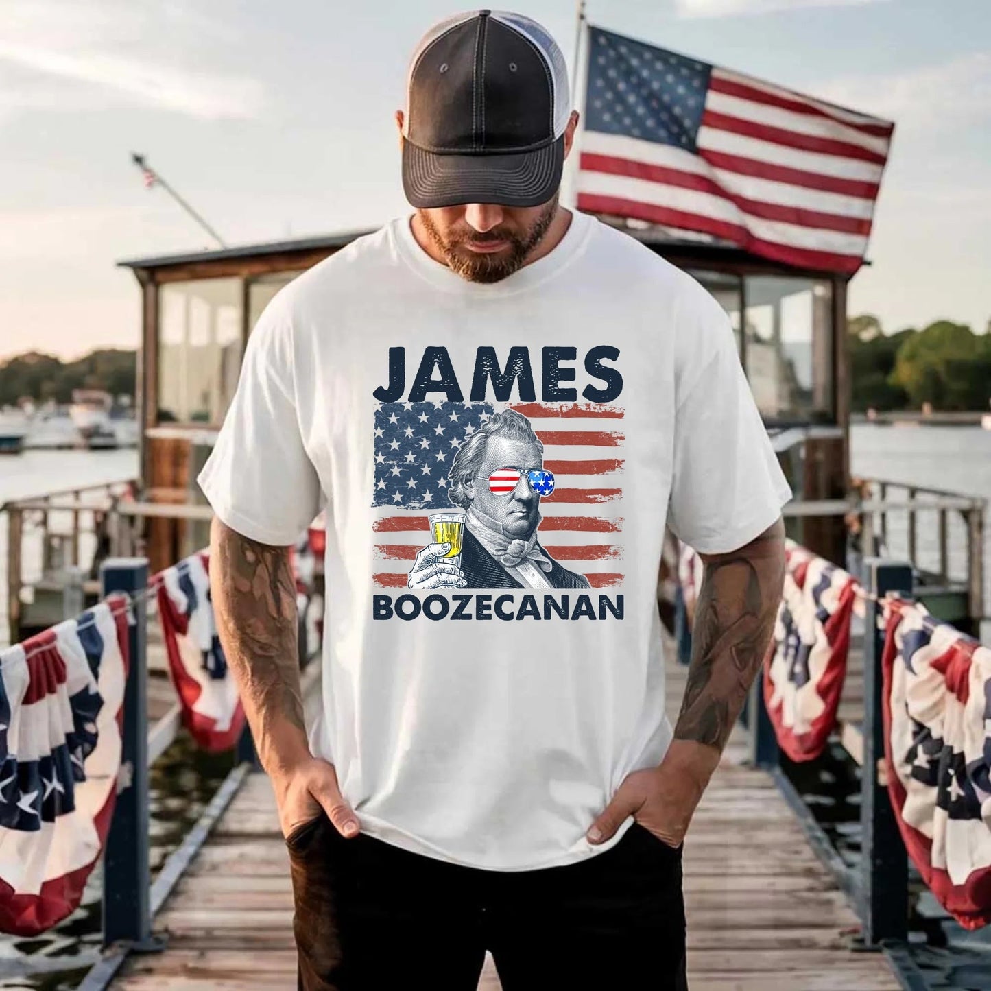 James Boozecanan 4th of July Shirt – Funny Presidential Drinking Tee