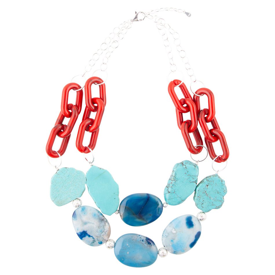 Southwest Mix Agate Statement Necklace