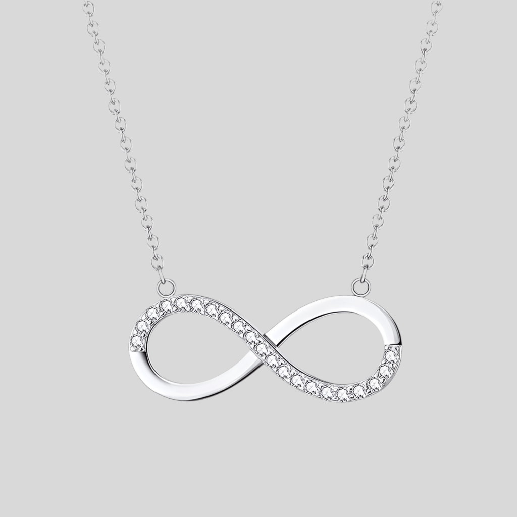 Infinity Pendant Necklace Hypoallergenic 925 Sterling Silver Sparkle Infinity Pendant Necklace