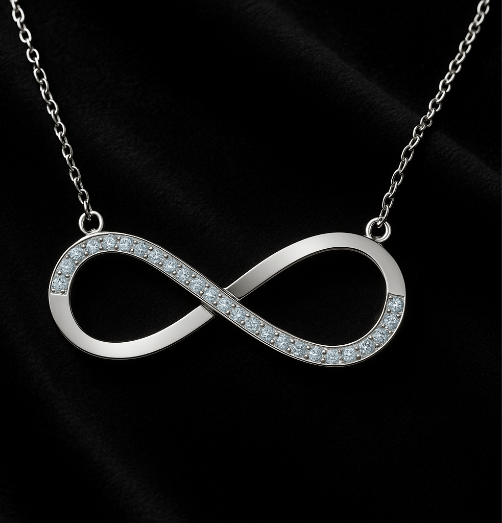 Infinity Pendant Necklace Hypoallergenic 925 Sterling Silver Sparkle Infinity Pendant Necklace