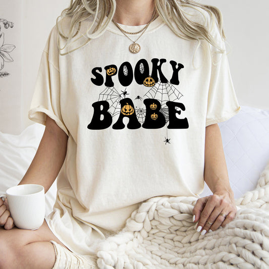 Spooky Babe Retro Halloween Comfort Colors Tshirt