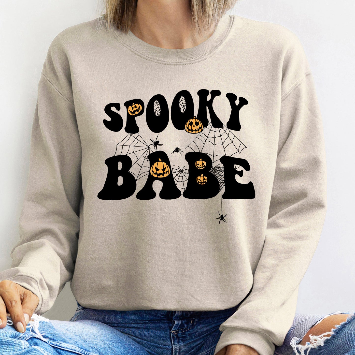 Spooky Babe Vintage Halloween Sweatshirt