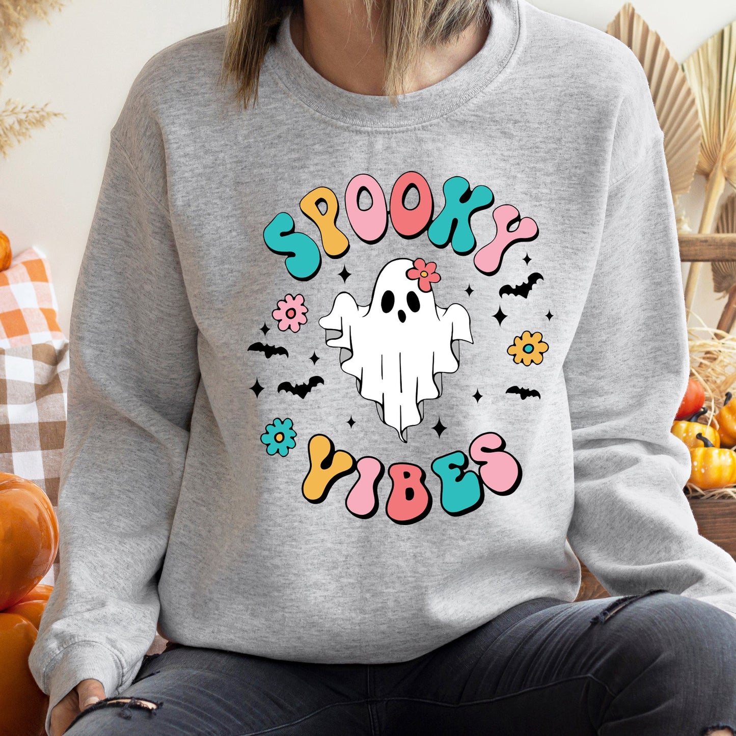 Spooky Vibes Vintage Halloween Sweatshirt