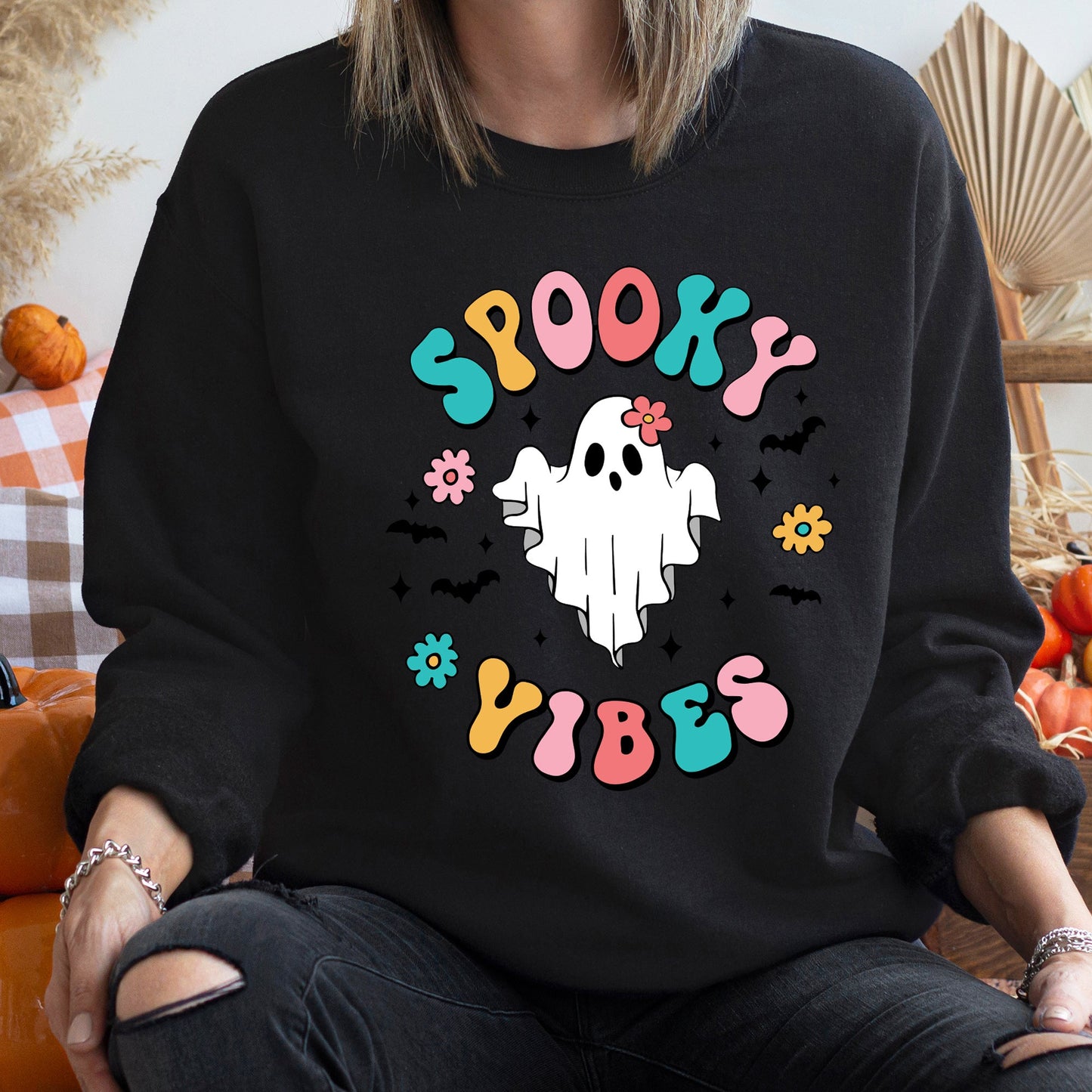 Spooky Vibes Vintage Halloween Sweatshirt