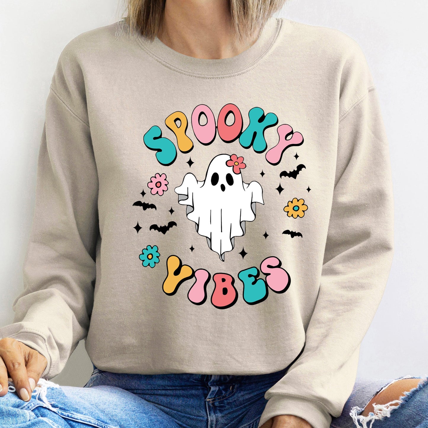 Spooky Vibes Vintage Halloween Sweatshirt