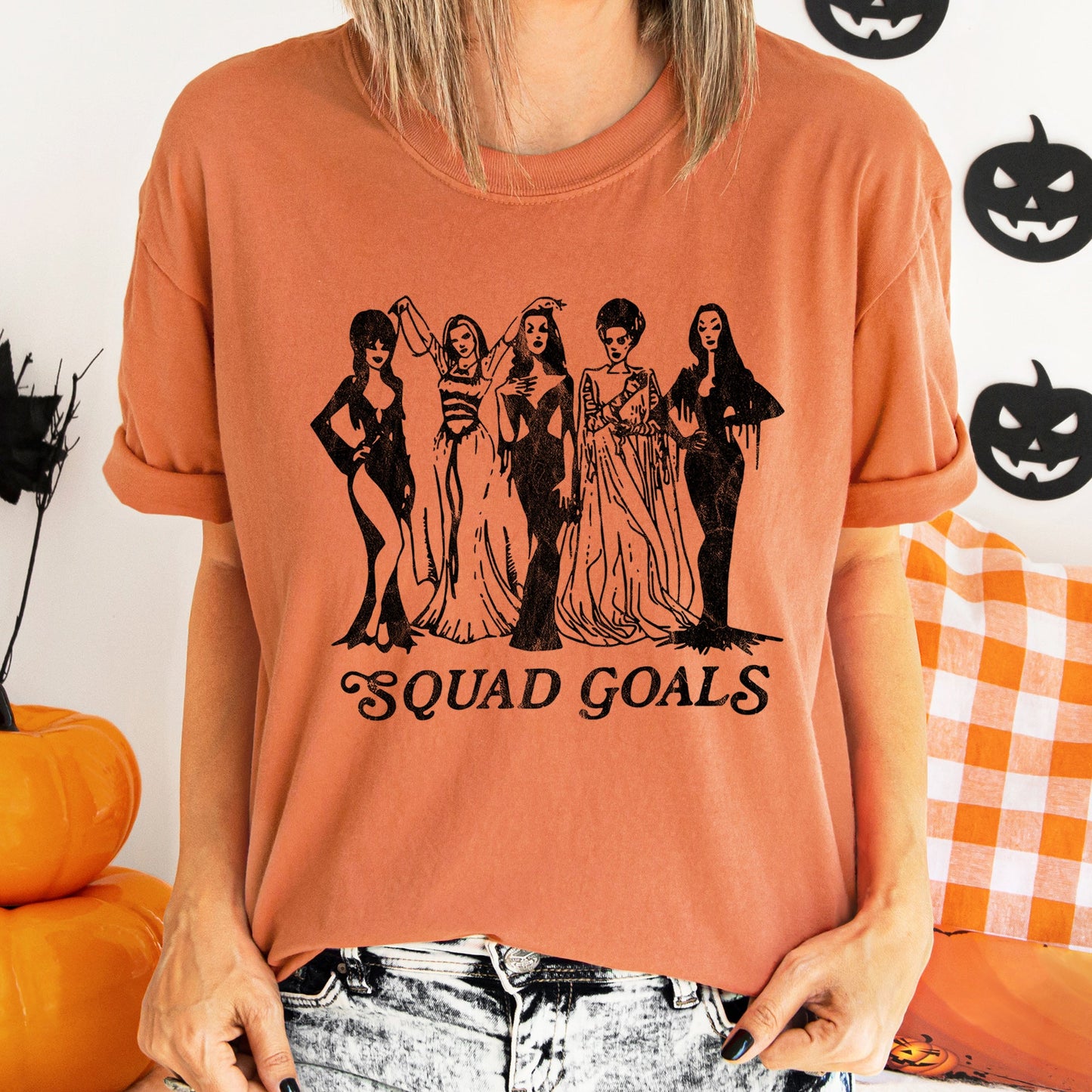 Squad Goals Retro Halloween Comfort Colors Tshirt